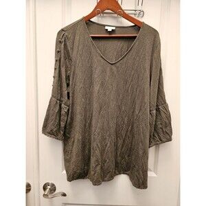 J Jill Top Lot of 3 Floral Boho Tassel Knit Bell Sleeve Blouse Mixed Size L XL
